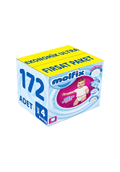 Molfix Külot Bebek Bezi 4 Numara 9-14kg Maxi 172 Adet 2'li