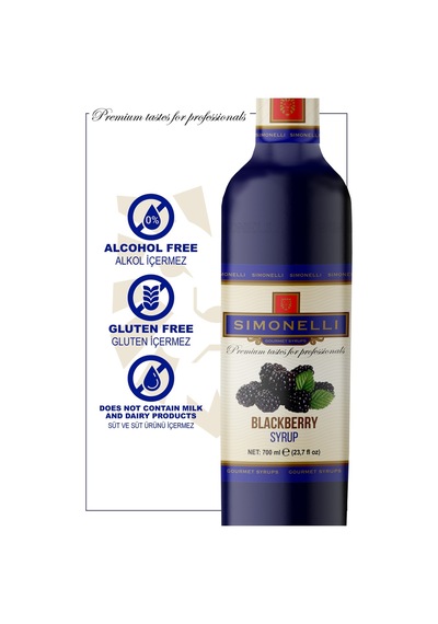 Simoenlli Kahve Şurubu Böğürtlen Aromalı 700 ML + Pompa Simonelli