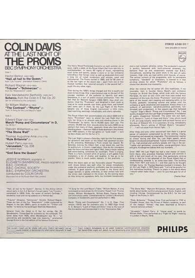 Colin Davis At The Last Night Of The Proms Lp Klasik Plak