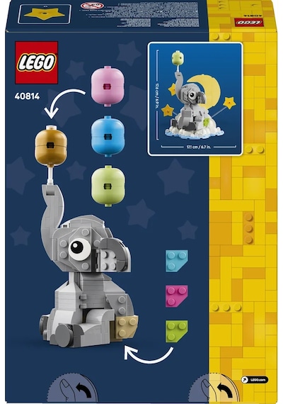 LEGO® Gökyüzündeki Yavru Fil 40814 – Yetişkinler için İnşa Edilebilen Yavru Fil İçeren Dekoratif Model Yapım Seti (402 Parça)