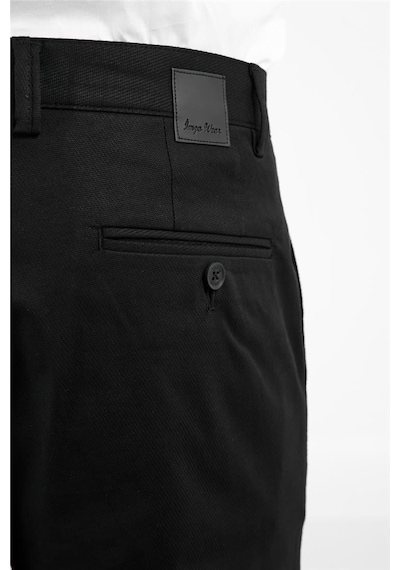 İmza Siyah Yan Cep Düz Paça Pamuklu Comfort Fit Chino Casual Pantolon 1003255167 Siyah