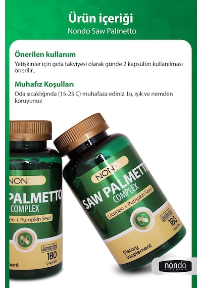 Nondo Saw Palmetto Complex 180 Kapsül