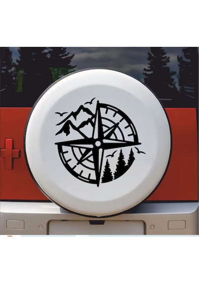 Pusula Dağ Ve Orman Sticker - Araba Oto Motosiklet Araç Kask Sticker - 00058 40x40 Cm