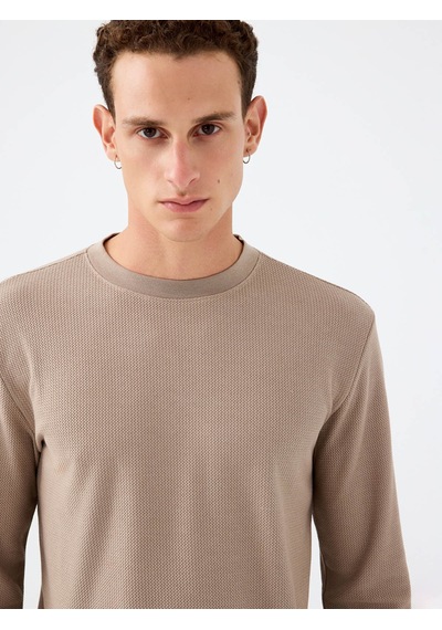 Loft Regular Fit Bej Erkek Uzun Kollu T-shirt Lf2040679 Bej
