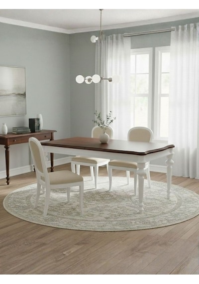 Ariston Ahşap Açılır Mutfak Masası 120cm Ceviz - Beyaz