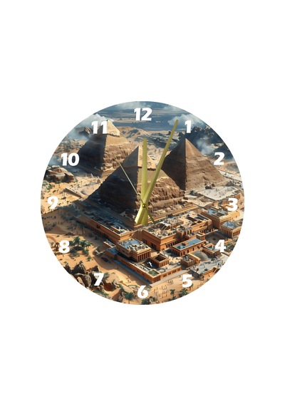 Ti-play Tarihi Mısır 30x30cm Akrilik Dekoratif Modern Duvar Saati ÇOk Renkli