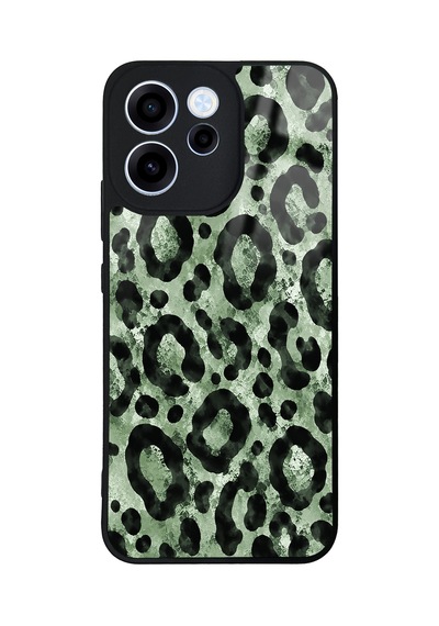 Oppo Reno 15f Sage Green Leopar Tasarımlı Glossy Telefon Kılıfı Fıstık Yeşili