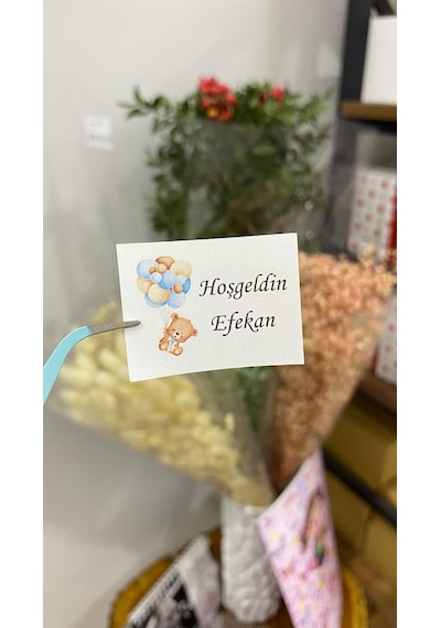 Yenidoğan Kolonya Şişe Etiketi 3x4 Cm 72 Adet Kişiye Özel - Arletikettasarım Beyaz