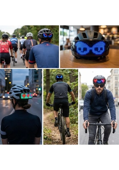 Buffer 15 Farklı Model Işıklı Led Kask Ekranı, Parlayan Dekoratif Kask Paneli, Led Kask Aksesuarı Ve Eğlenceli Kask Süs