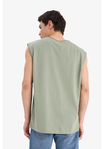 Defacto %100 Pamuk Boxy Fit Bisiklet Yaka Basic Düz Atlet C7205ax25smgn1107 Yeşil
