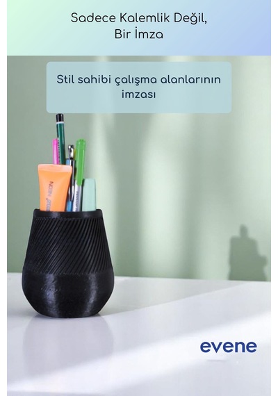 Kalemlik Masa Kalemliği Organizer Kalemlik Siyah Renk Model 89 Çok Renkli