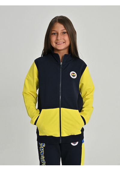 Fenerium Çocuk Trıbun Yapboz Detaylı Sweat Lacıvert-sarı