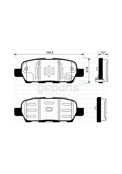 Arka Fren Balata Nissan Qashqai 1.6l 2.0l Hr16 Hr20 J10 2006-2010 Juke 1.5l Dci F15 2010 1.6l Hr16de F15 2010 / Murano 3.5l Z51 Dci 2008 / X - Trail 2.0l M9r Mr20de T31 2007-2013 54285582