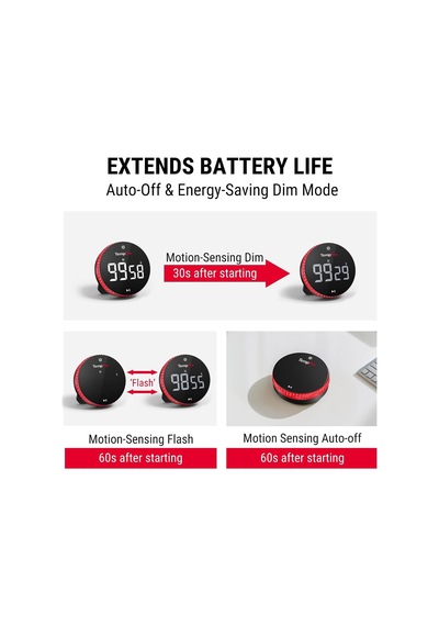 Ayrex Tm04 99 Saat Kapasiteli Çevirmeli Dijital Mutfak Ve Ders Zamanlayıcısı, Geniş Led Ekranlı Mıknatıslı Kron
