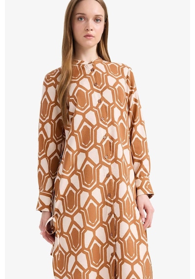 DeFacto Regular Fit Deseneli Uzun Kollu Gömlek Tunik F2183AX25SMBN125
