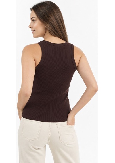 LOFT Slim Fit Kadın Atlet Kahverengi
