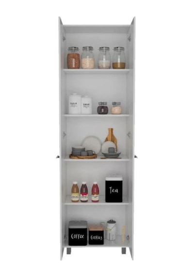Sırma Çok Amaçlı Dolap,5 Raflı, 2 Kapaklı Mutfak Dolabı Kiler Dolabı Banyo Dolabı-60cm Beyaz Sırma Çok Amaçlı Dolap,5 Raflı, 2 Kapaklı Mutfak Dolabı Kiler Dolabı Banyo Dolabı-60cm Beyaz