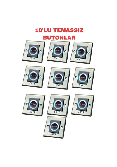 Sr-701 Temassız Kapı Açma Butonu Sıva Üstü Metal Kasalı Kızılötesi Çıkış Butonu 10 Adet