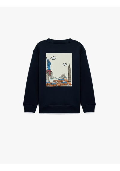 Koton Uzun Kollu Baskılı Bisiklet Yaka Pamuklu Şardonlu Sweatshirt Lacivert 6wkb10597tk Koton Uzun Kollu Baskılı Bisiklet Yaka Pamuklu Şardonlu Sweatshirt Lacivert 6wkb10597tk