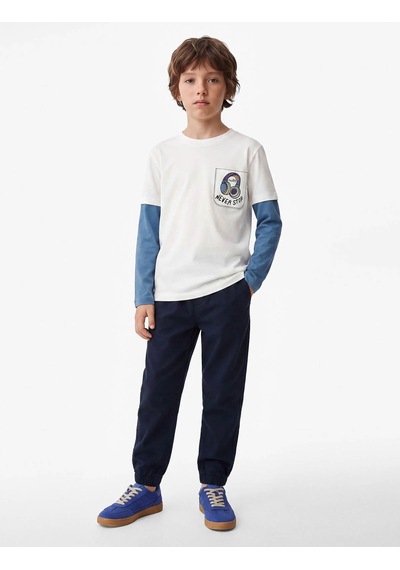 Koton Pamuklu Beyaz Erkek Çocuk Uzun Kollu T-shirt 7wkb10099tk
