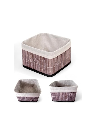 Bambu Çok Amaçlı Saklama Kutusu Düzenleyici Kare Organizer, Dekoratif Bambu Düzenleyici Gri 20x20x13cm Diğer