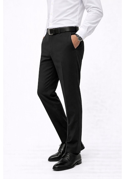 Classics Men Caserta Regular Fit Likralı Erkek Kumaş Pantolon - 7558 Siyah