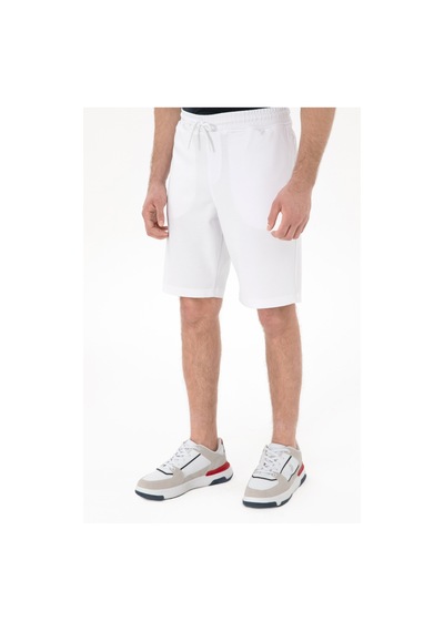 U.S. Polo Assn. Erkek Regular Fit Beyaz Örme Şort 50300078-VR013