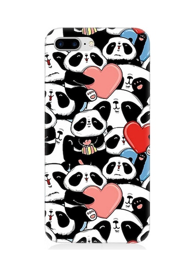 Apple Uyumlu iPhone 7 Plus Silikon Kılıf Panda Aşkı Ve