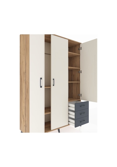 Hyperion Dolap 6 Raflı 3 Çekmeceli Tek Askılı 132x44x195 Çam-aytaşı/antrasit Aytası/antrasıt Hyperion Dolap 6 Raflı 3 Çekmeceli Tek Askılı 132x44x195 Çam-aytaşı/antrasit Aytası/antrasıt