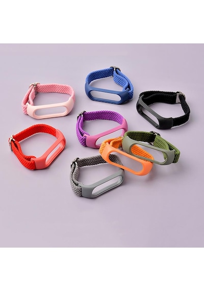 Xiaomi Mi Band 5 Kordon Örgü Loop Kayış Metal Tokalı Bileklik