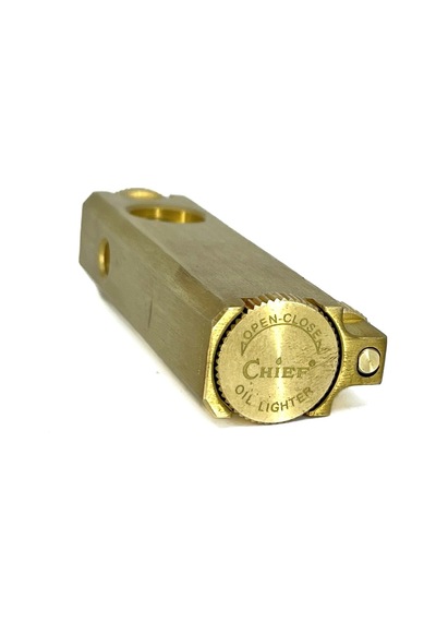 Chief Retro Antik Tasarım Pirinç Metal Muhtar Çakmağı Altın Renk Sarı