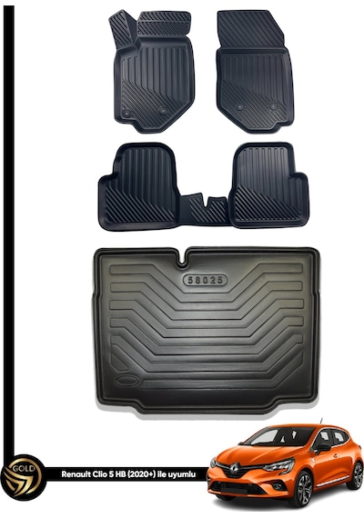 Renault Clio 5 Hb Havuzlu 3d Paspas+bagaj Havuzu İkili Set