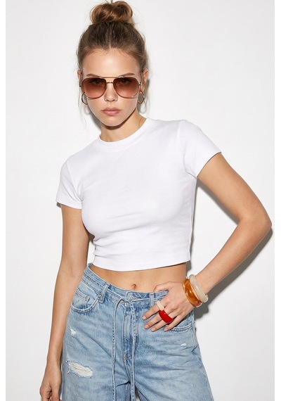 Shade Kadın Kısa Kollu Bisiklet Yaka Crop T-shirt 60286904 - Siyah-beyaz Siyah - Beyaz Shade Kadın Kısa Kollu Bisiklet Yaka Crop T-shirt 60286904 - Siyah-beyaz Siyah - Beyaz
