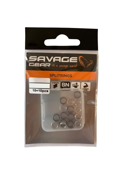 Savage Gear Split Rings SS+BLN 10+10 Halka (20'li Paket)