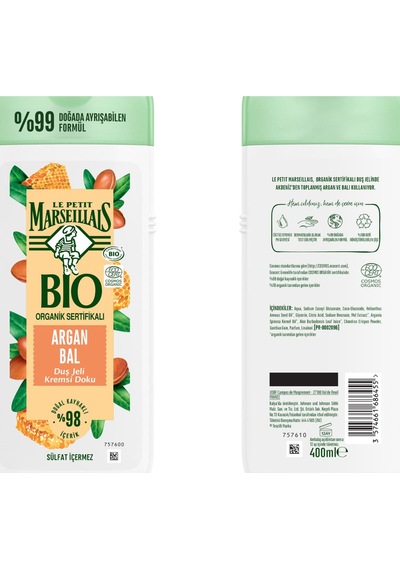Le Petit Marseillais Bio Organik Serifikalı Argan Balı Duş Jeli 400 ML