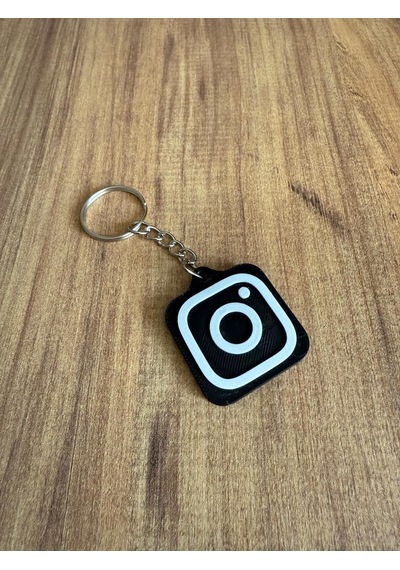 Nfc Anahtarlık - İnstagram Anahtarlık Siyah Orta Boy 3,5 Cm