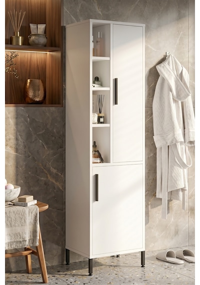 Yurudesign Vitale Çok Amaçlı Dolap Banyo Dolabı Beyaz Vı2-W Beyaz