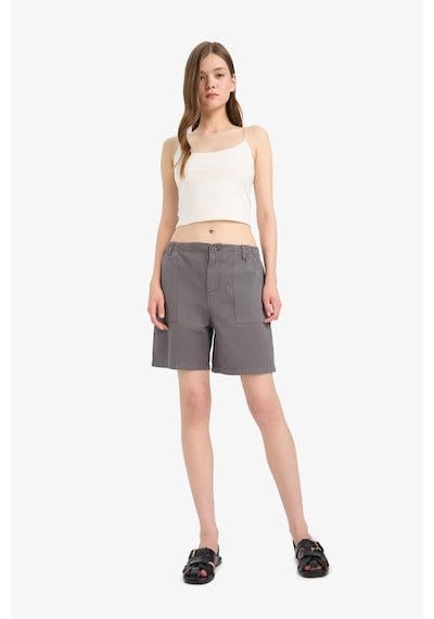 DeFacto Coool Normal Bel Kısa Paça Gabardin Bermuda Şort F3318AX25SMAR193