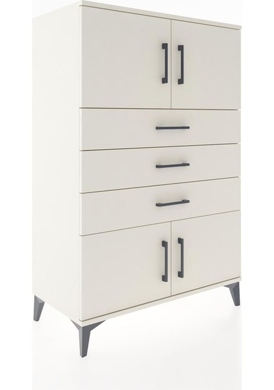 Hyperion Dolap Tek Raflı 3 Çekmeceli 4 Kapaklı 88x44x134 Aytaşı-aytaşı Aytası