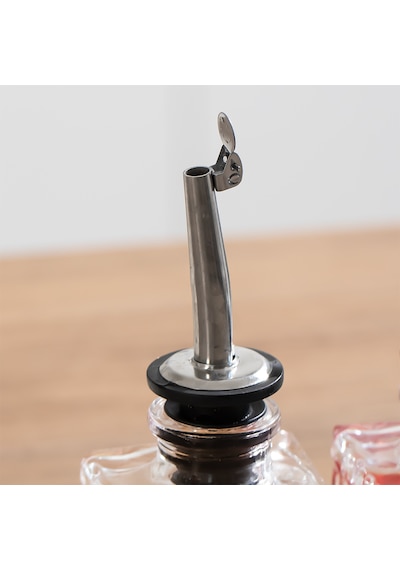 Porsima Dhz90112 2li Bambu Standlı Sızdırmaz Cam Yağlık Sirkelik Yağdanlık 100+100 Ml