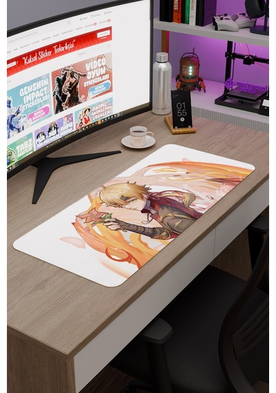Thoma Genshin Impact Anime Oyuncu V5 - 70x30 Xl Gaming Mouse Pad Fare Altlığı