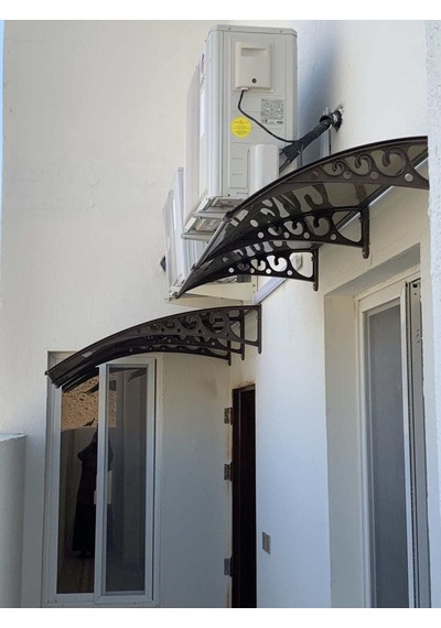 Plastik Ayak 6mm Levhalı Pratik Sundurma Kanopi 100x240 Cm Siyah