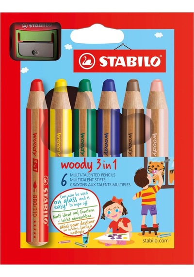Stabılo 8806 Woody 3 In 1 Jumbo Boya Kalemi 6 Renk Kalemtraşlı