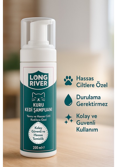 Longrıver Kuru Kedi Şampuanı - Nemlendirici Ve Tüy Bakımı