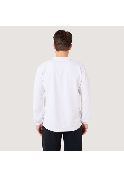 Beyaz Fila Erkek Bisiklet Yaka Sweatshirt Deva Fam0570 BEYAZ