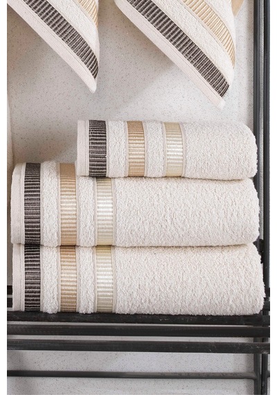 Natural 6'lı Havlu Seti 3 Banyo 3 El Havlusu Hamam Takımı I Sauna Takımı Çok Renkli