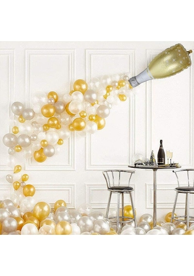 Gold Renkli 100x49 CM Büyük Boy Şampanya Şişesi Folyo Balon Bride To Be Bekarlığa Veda