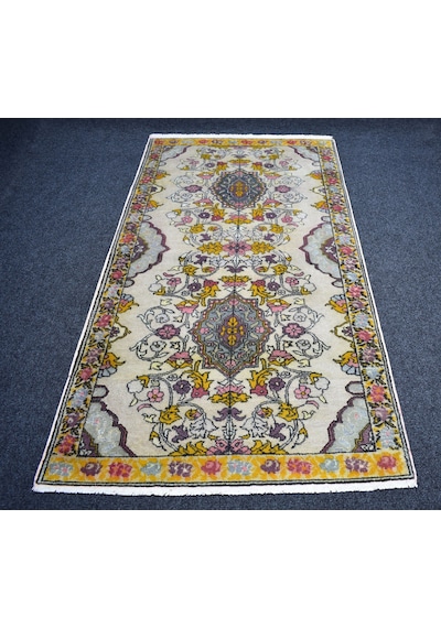 Zehra Abla Halı Vintage El Dokuma Benzersiz Eşsiz Model Ürgüp Yün Halı 7221 Çok Renkli