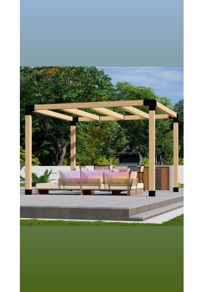 Denizwelding Pergola Seti Kamelya,teras,kış Bahcesi,garaj ,sundurma Weranda İcn90x90x2.5 8 Parca Siyah