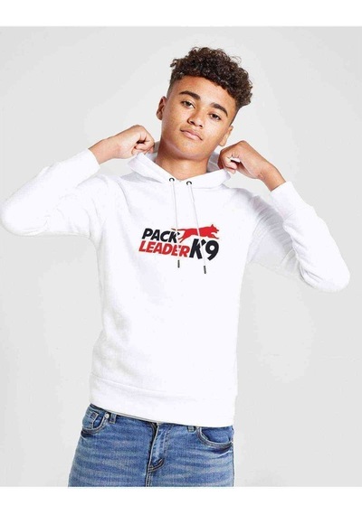 Tshirthane Pack Leader K9 Baskılı Unisex Çocuk Kapüşonlu Beyaz Sweatshirt